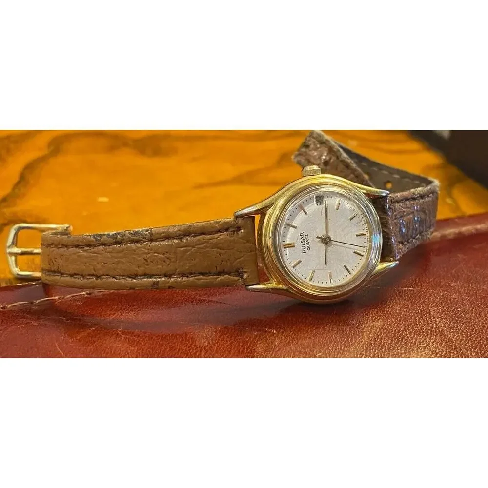 Women's 24mm Gold Tone Pulsar by Seiko Watch, Water Resistant